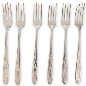 Antique 1921 Oneida Community Plate Grosvenor Grille Forks Set of 6 No Monogram